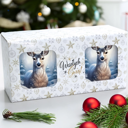 ŚWIĄTECZNY KOMPLET KUBKÓW 330ml NA PREZENT MIKOŁAJ ZESTAW ŚWIĘTA MIKOŁAJ