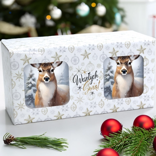 ŚWIĄTECZNY KOMPLET KUBKÓW 330ml NA PREZENT MIKOŁAJ ZESTAW ŚWIĘTA MIKOŁAJ