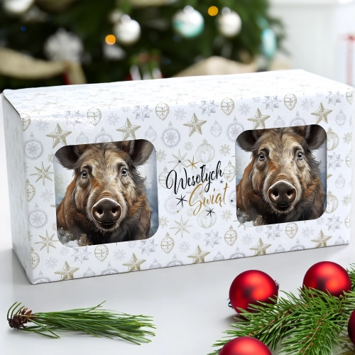 ŚWIĄTECZNY KOMPLET KUBKÓW 330ml NA PREZENT MIKOŁAJ ZESTAW ŚWIĘTA MIKOŁAJ