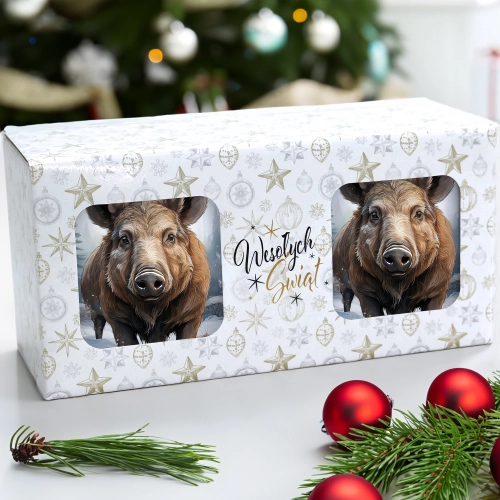 ŚWIĄTECZNY KOMPLET KUBKÓW 330ml NA PREZENT MIKOŁAJ ZESTAW ŚWIĘTA MIKOŁAJ