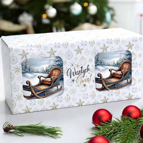 ŚWIĄTECZNY KOMPLET KUBKÓW 330ml NA PREZENT MIKOŁAJ ZESTAW ŚWIĘTA MIKOŁAJ