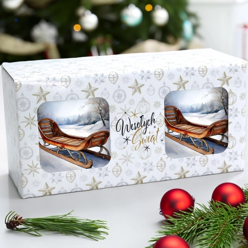 ŚWIĄTECZNY KOMPLET KUBKÓW 330ml NA PREZENT MIKOŁAJ ZESTAW ŚWIĘTA MIKOŁAJ