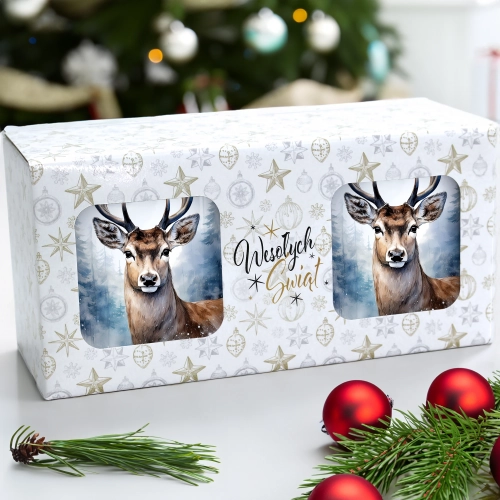 ŚWIĄTECZNY KOMPLET KUBKÓW 330ml NA PREZENT MIKOŁAJ ZESTAW ŚWIĘTA MIKOŁAJ