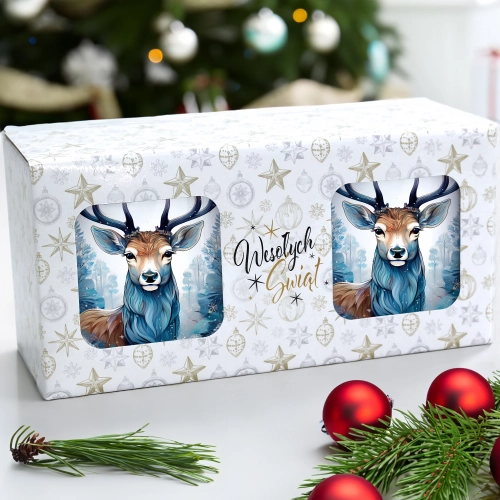 ŚWIĄTECZNY KOMPLET KUBKÓW 330ml NA PREZENT MIKOŁAJ ZESTAW ŚWIĘTA MIKOŁAJ