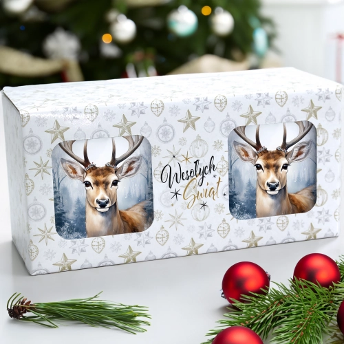 ŚWIĄTECZNY KOMPLET KUBKÓW 330ml NA PREZENT MIKOŁAJ ZESTAW ŚWIĘTA MIKOŁAJ