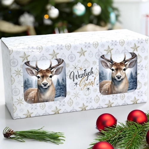 ŚWIĄTECZNY KOMPLET KUBKÓW 330ml NA PREZENT MIKOŁAJ ZESTAW ŚWIĘTA MIKOŁAJ