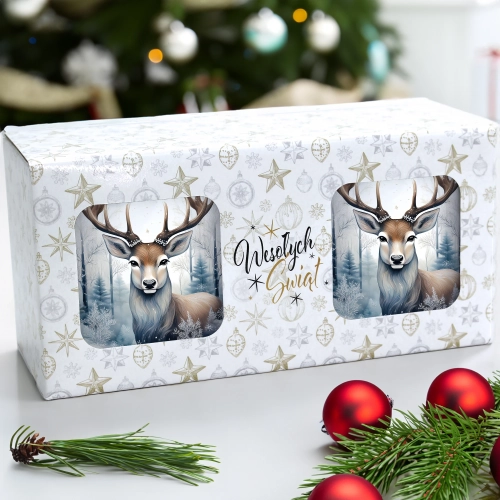 ŚWIĄTECZNY KOMPLET KUBKÓW 330ml NA PREZENT MIKOŁAJ ZESTAW ŚWIĘTA MIKOŁAJ