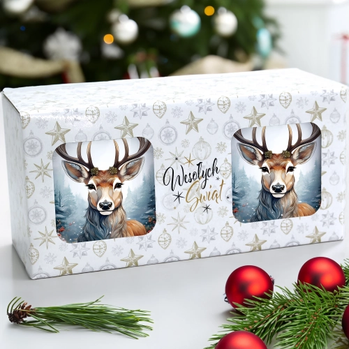 ŚWIĄTECZNY KOMPLET KUBKÓW 330ml NA PREZENT MIKOŁAJ ZESTAW ŚWIĘTA MIKOŁAJ