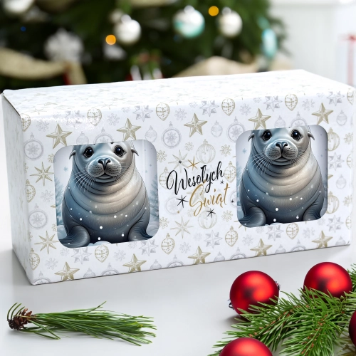 ŚWIĄTECZNY KOMPLET KUBKÓW 330ml NA PREZENT MIKOŁAJ ZESTAW ŚWIĘTA MIKOŁAJ