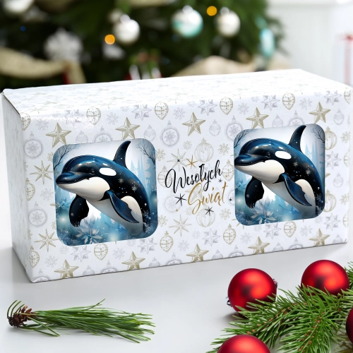 ŚWIĄTECZNY KOMPLET KUBKÓW 330ml NA PREZENT MIKOŁAJ ZESTAW ŚWIĘTA MIKOŁAJ