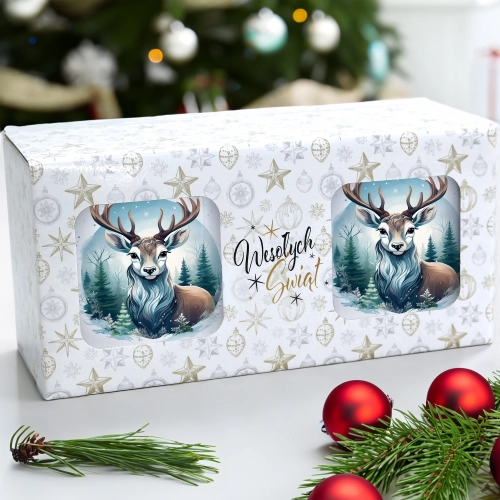 ŚWIĄTECZNY KOMPLET KUBKÓW 330ml NA PREZENT MIKOŁAJ ZESTAW ŚWIĘTA MIKOŁAJ