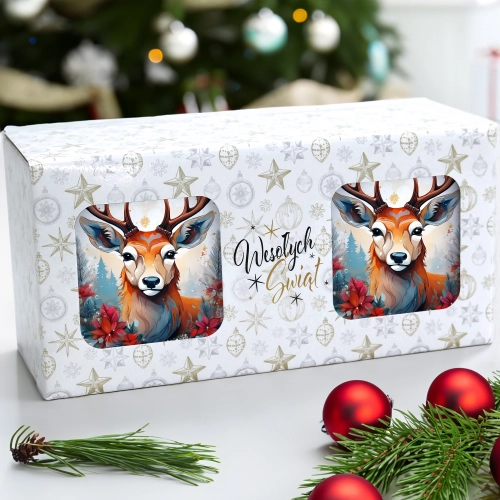 ŚWIĄTECZNY KOMPLET KUBKÓW 330ml NA PREZENT MIKOŁAJ ZESTAW ŚWIĘTA MIKOŁAJ