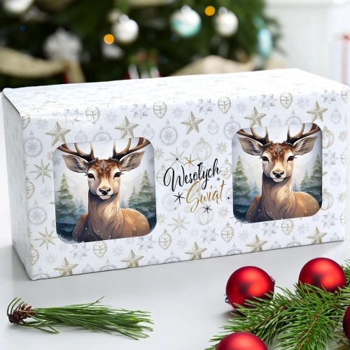 ŚWIĄTECZNY KOMPLET KUBKÓW 330ml NA PREZENT MIKOŁAJ ZESTAW ŚWIĘTA MIKOŁAJ