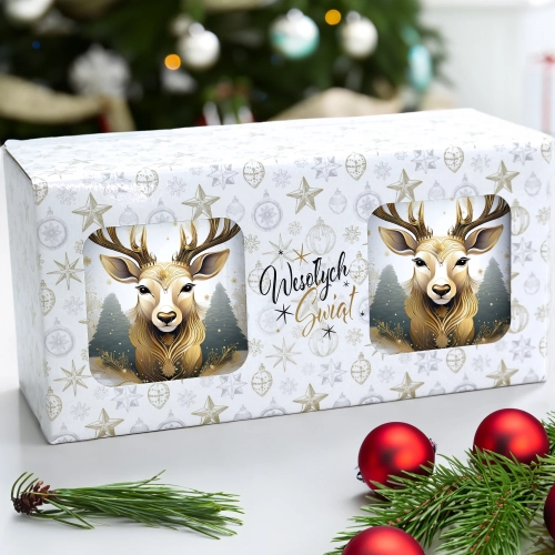 ŚWIĄTECZNY KOMPLET KUBKÓW 330ml NA PREZENT MIKOŁAJ ZESTAW ŚWIĘTA MIKOŁAJ