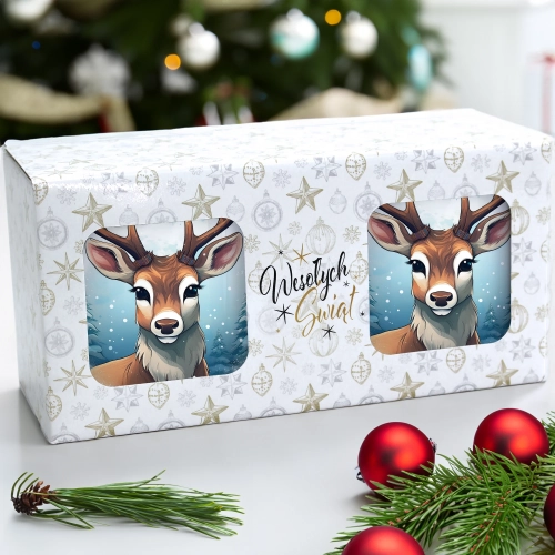 ŚWIĄTECZNY KOMPLET KUBKÓW 330ml NA PREZENT MIKOŁAJ ZESTAW ŚWIĘTA MIKOŁAJ