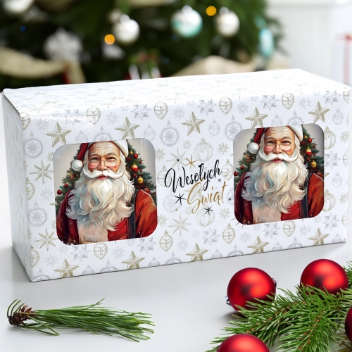 ŚWIĄTECZNY KOMPLET KUBKÓW 330ml NA PREZENT MIKOŁAJ ZESTAW ŚWIĘTA MIKOŁAJ