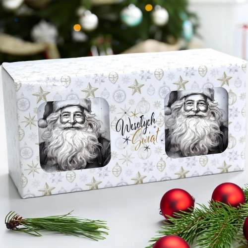 ŚWIĄTECZNY KOMPLET KUBKÓW 330ml NA PREZENT MIKOŁAJ ZESTAW ŚWIĘTA MIKOŁAJ