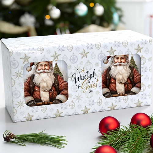 ŚWIĄTECZNY KOMPLET KUBKÓW 330ml NA PREZENT MIKOŁAJ ZESTAW ŚWIĘTA MIKOŁAJ