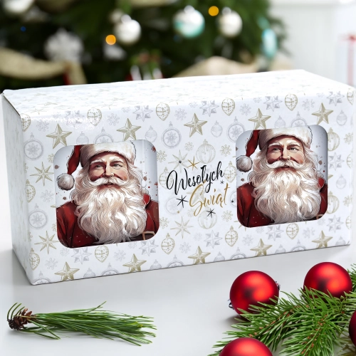 ŚWIĄTECZNY KOMPLET KUBKÓW 330ml NA PREZENT MIKOŁAJ ZESTAW ŚWIĘTA MIKOŁAJ