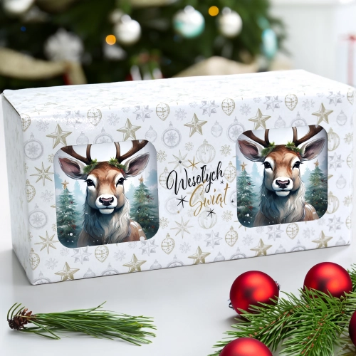 ŚWIĄTECZNY KOMPLET KUBKÓW 330ml NA PREZENT MIKOŁAJ ZESTAW ŚWIĘTA MIKOŁAJ