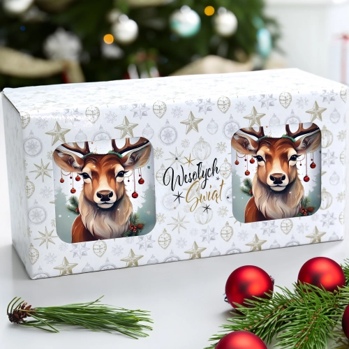 ŚWIĄTECZNY KOMPLET KUBKÓW 330ml NA PREZENT MIKOŁAJ ZESTAW ŚWIĘTA MIKOŁAJ