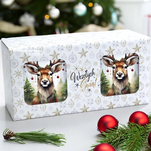 ŚWIĄTECZNY KOMPLET KUBKÓW 330ml NA PREZENT MIKOŁAJ ZESTAW ŚWIĘTA MIKOŁAJ