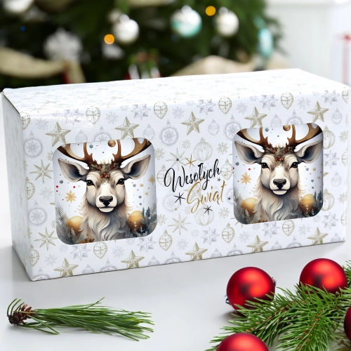 ŚWIĄTECZNY KOMPLET KUBKÓW 330ml NA PREZENT MIKOŁAJ ZESTAW ŚWIĘTA MIKOŁAJ