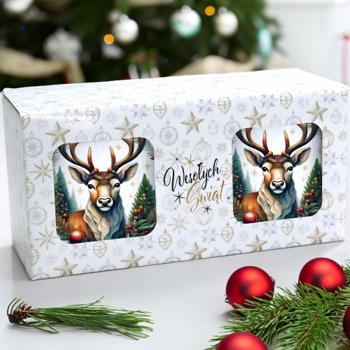 ŚWIĄTECZNY KOMPLET KUBKÓW 330ml NA PREZENT MIKOŁAJ ZESTAW ŚWIĘTA MIKOŁAJ