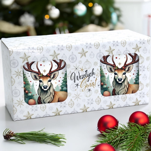 ŚWIĄTECZNY KOMPLET KUBKÓW 330ml NA PREZENT MIKOŁAJ ZESTAW ŚWIĘTA MIKOŁAJ