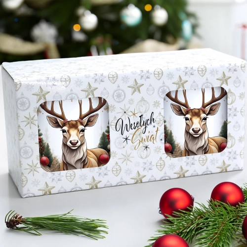 ŚWIĄTECZNY KOMPLET KUBKÓW 330ml NA PREZENT MIKOŁAJ ZESTAW ŚWIĘTA MIKOŁAJ