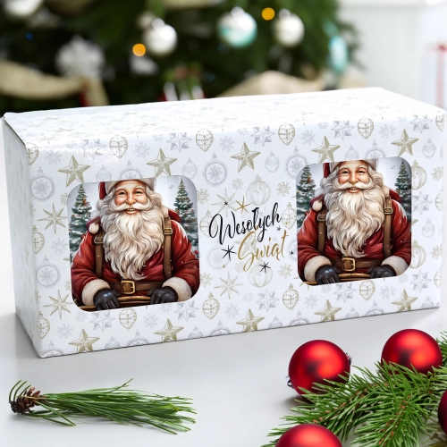 ŚWIĄTECZNY KOMPLET KUBKÓW 330ml NA PREZENT MIKOŁAJ ZESTAW ŚWIĘTA MIKOŁAJ