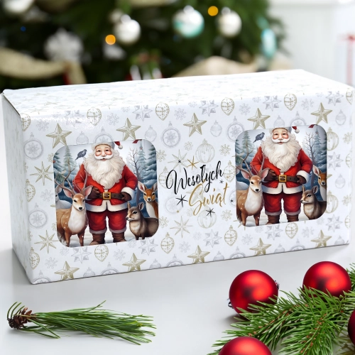 ŚWIĄTECZNY KOMPLET KUBKÓW 330ml NA PREZENT MIKOŁAJ ZESTAW ŚWIĘTA MIKOŁAJ