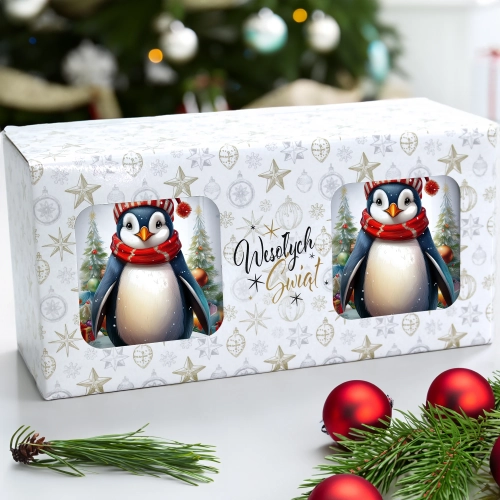 ŚWIĄTECZNY KOMPLET KUBKÓW 330ml NA PREZENT MIKOŁAJ ZESTAW ŚWIĘTA MIKOŁAJ