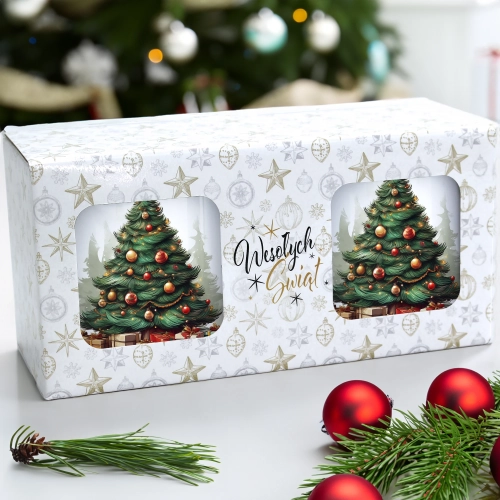 ŚWIĄTECZNY KOMPLET KUBKÓW 330ml NA PREZENT MIKOŁAJ ZESTAW ŚWIĘTA MIKOŁAJ