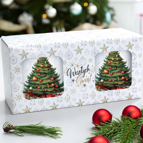 ŚWIĄTECZNY KOMPLET KUBKÓW 330ml NA PREZENT MIKOŁAJ ZESTAW ŚWIĘTA MIKOŁAJ