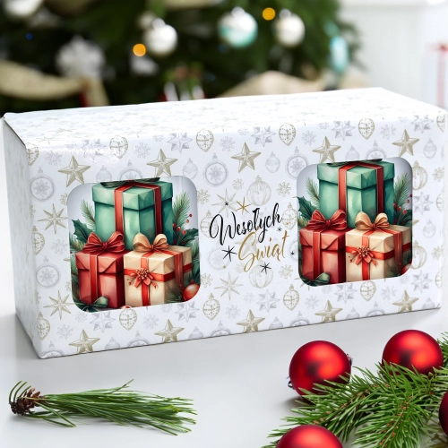 ŚWIĄTECZNY KOMPLET KUBKÓW 330ml NA PREZENT MIKOŁAJ ZESTAW ŚWIĘTA MIKOŁAJ