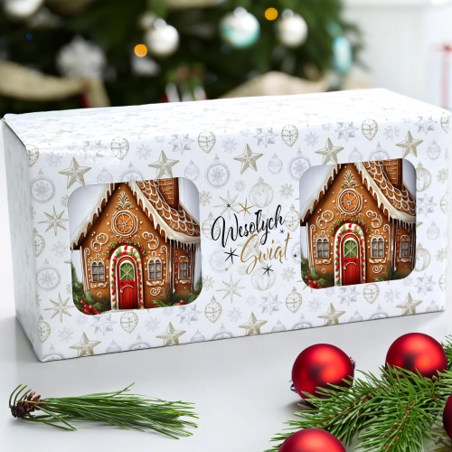 ŚWIĄTECZNY KOMPLET KUBKÓW 330ml NA PREZENT MIKOŁAJ ZESTAW ŚWIĘTA MIKOŁAJ