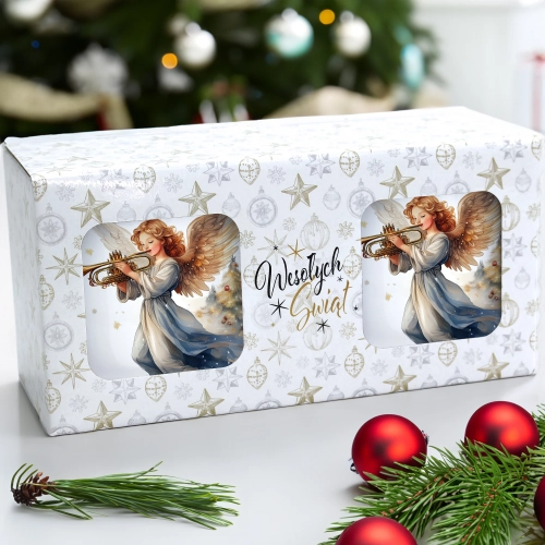 ŚWIĄTECZNY KOMPLET KUBKÓW 330ml NA PREZENT MIKOŁAJ ZESTAW ŚWIĘTA MIKOŁAJ