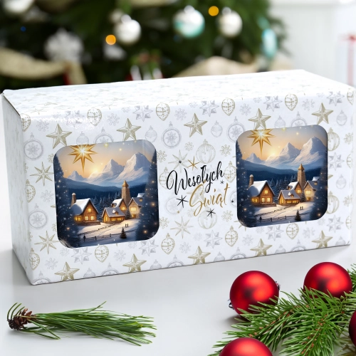 ŚWIĄTECZNY KOMPLET KUBKÓW 330ml NA PREZENT MIKOŁAJ ZESTAW ŚWIĘTA MIKOŁAJ