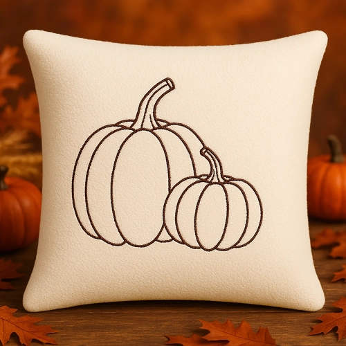 Jesienna poszewka dekoracyjna 40x40 cm z weluru z haftem i aplikacją dyni