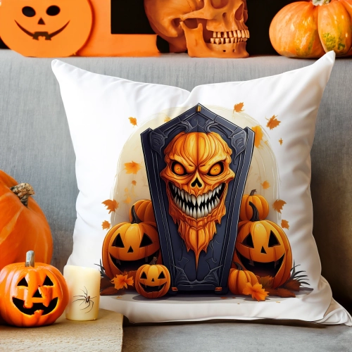 POSZEWKA DEKORACYJNA 40x40 JASIEK OZDOBNA HALLOWEENOWA HALLOWEEN DYNIA TRUMNA NIETOPERZE