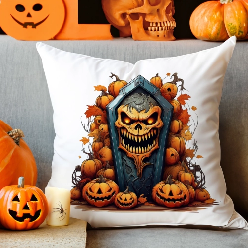 POSZEWKA DEKORACYJNA 40x40 JASIEK OZDOBNA HALLOWEENOWA HALLOWEEN DYNIA TRUMNA NIETOPERZE