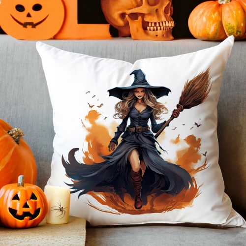 POSZEWKA DEKORACYJNA 40x40 JASIEK OZDOBNA HALLOWEENOWA HALLOWEEN CZAROWNICA
