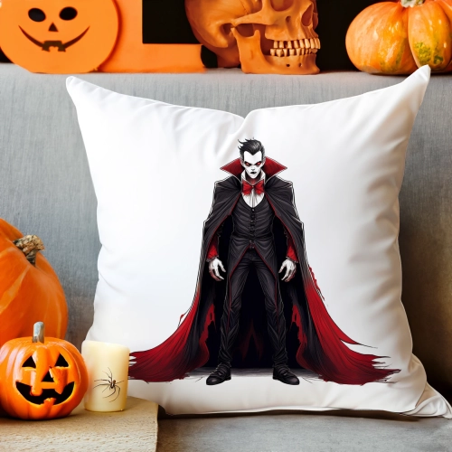 POSZEWKA DEKORACYJNA 40x40 JASIEK OZDOBNA HALLOWEENOWA HALLOWEEN WAMPIR