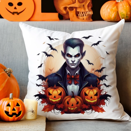 POSZEWKA DEKORACYJNA 40x40 JASIEK OZDOBNA HALLOWEENOWA HALLOWEEN WAMPIR