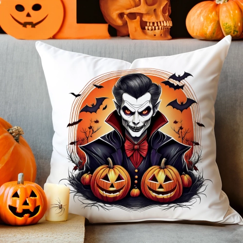 POSZEWKA DEKORACYJNA 40x40 JASIEK OZDOBNA HALLOWEENOWA HALLOWEEN WAMPIR