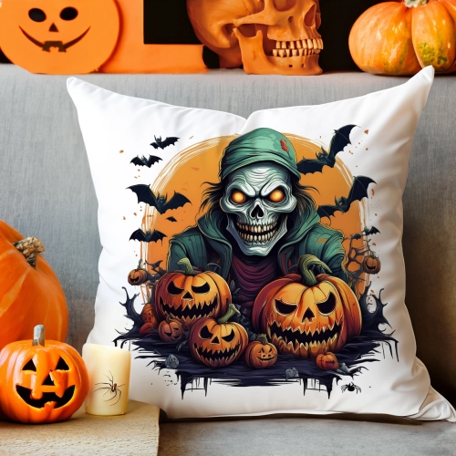 POSZEWKA DEKORACYJNA 40x40 JASIEK OZDOBNA HALLOWEENOWA HALLOWEEN DYNIE KOŚCIOTRUPWAMPIR