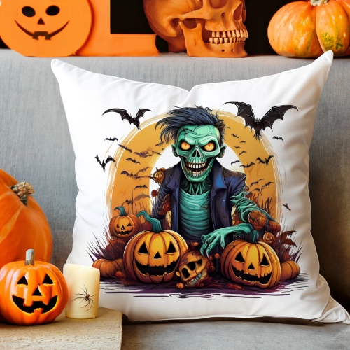 POSZEWKA DEKORACYJNA 40x40 JASIEK OZDOBNA HALLOWEENOWA HALLOWEEN DYNIE KOŚCIOTRUPWAMPIR