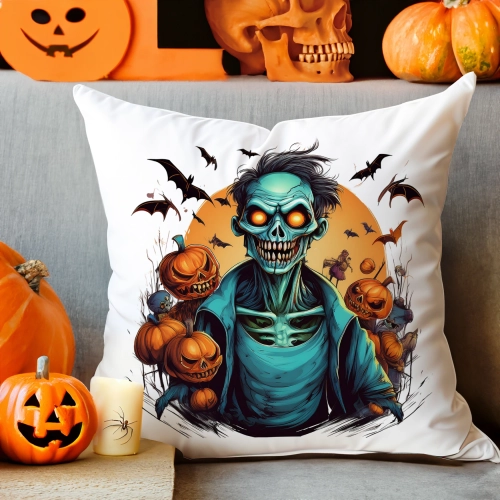 POSZEWKA DEKORACYJNA 40x40 JASIEK OZDOBNA HALLOWEENOWA HALLOWEEN DYNIE KOŚCIOTRUPWAMPIR