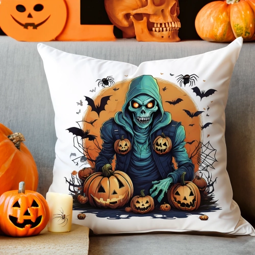 POSZEWKA DEKORACYJNA 40x40 JASIEK OZDOBNA HALLOWEENOWA HALLOWEEN DYNIE KOŚCIOTRUPWAMPIR